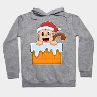 Monkey Christmas Santa hat Hoodie